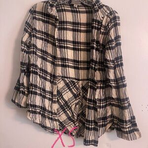 XS Plaid B&W Shirt
